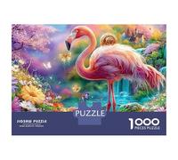 Flamingo avec Un Escargot sur Le Dos Puzzle De 1000 Pièces Mignon Flamingo Parfait pour Hommes, Femmes, Personnes Âgées Et Seniors 70x50cm/1000pcs
