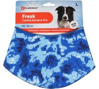 Flamingo Bandana rafraîchissant Fresk Vrio Bleu - 44-52cm - Absorbe l'eau - Mouillage Avant Utilisation - Réglable avec Bande autogrippante