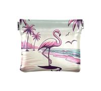 Flamingo Beach Portefeuille en cuir pour femme Violet, Flamingo Beach Violet, 4.33x3.74In, Flamingo Beach Violet