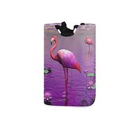 Flamingo Bird Grand panier à linge Sac fourre-tout, Panier à linge en tissu pliable, Sac à vêtements pliable, Bac de lavage pliant