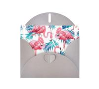 Flamingo Bird Green Plant Leaf Printing Holiday Love Buckle Papier nacré en vrac avec enveloppes Cartes de vœux Inscription Thinking of You 10,2 x 15,2 cm