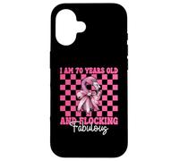 Flamingo Birthday I Am 70 Years Old and Flocage Fabulous Coque pour iPhone 16