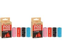 Flamingo Bones Sacs à Déjections Canines Basic - 120 pièces - Multicolores, Extra-Résistants et Pratiques, Idéal pour Labrador, Beagle, Bulldog et Golden Retriever (Lot de 2)