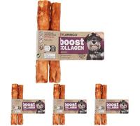 FLAMINGO Boost Collagène - Bâton au Saumon pour Chiens - Idéal pour Labrador, Beagle, Chihuahua et Bulldog (Lot de 4)