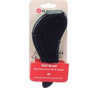 Flamingo Brosse Douce Ergo - Pour Chien et Chat - Poils Souples Nylon - Poignée Antidérapante - Idéale pour Peaux Sensibles - Entretien et Massage du Pelage