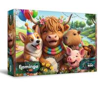 Flamingo by Trefl - Puzzle d'anniversaire Ekip - 400 pièces - Puzzle à faire soi-même, graphiques tendance, express coloré, emballage type coquillage, pour adultes et enfants à partir de 10 ans