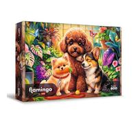 Flamingo by Trefl - Puzzle de 600 pièces - Chiens dans la véranda - Chiens charmants entourés de plantes exotiques - Divertissement créatif - Puzzle pour adultes et enfants à partir de 10 ans