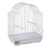 Flamingo Cage à Perruches Bali Blanc 42x30x58cm pour Ondulées, Accessoire Inclus