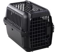 Flamingo Cage de Transport Naomi Noire - 50x34,5x33,5 cm - Double Ouverture - pour Chiens et Chats