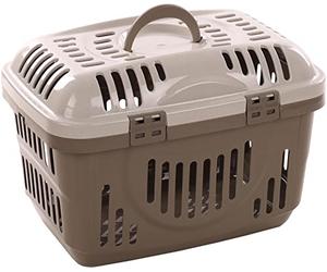 Flamingo Cage de Transport pour Petits Chiens et Chats - 48.5 X 33 X 33 cm - Taupe - Le Dessus Permet de Mettre Facilement Votre Animal dans la Cage de Transport, ce Qui réduit Le Risque de Stress