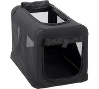 Flamingo Cage de Transport - Premium qualité Chien - Gepetto Noir 33x50x34cm - Facile à Assembler et avec Fond Amovible - Lavable - Légère avec Un Cadre renforcé et Pliable