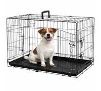 Flamingo Cage pour Animaux Mezo - Taille M - 77x47x55 cm - Pliable, Robuste et Facile à Nettoyer - Idéale pour Beagle, Bouledogue Français, Cocker Spaniel et Schnauzer