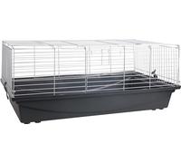Flamingo Cage pour Cochon d'Inde et Lapin Nain Eppo Argent Noir - 100x54x42cm - Porte en Haut et à l'avant