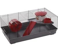 Flamingo - Cage pour Hamster Jing - Compacte et Bien Équipée - Noir/Gris, 58 x 31,5 x 22,5 cm