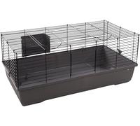 Flamingo Cage pour rongeurs Mobi L Gris - 117,5x58x42,5cm - Cage pour COCHONS d'Inde ET Lapins Nains - avec râtelier à Foin, 2 Portes et Une Construction Solide