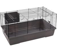 Flamingo Cage pour rongeurs Mobi S Gris - 75x47x40cm - Cage pour COCHONS d'Inde ET Lapins Nains - avec râtelier à Foin, 2 Portes et Une Construction Solide