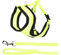 Flamingo Harnais avec Laisse pour Chaton Harms Jaune - Taille A:28cm B:32-41cm C:110cm x 10 x 2mm - Réglable et Confortable, Idéal pour Races comme Chartreux, Ragdoll, British Shorthair et Plus