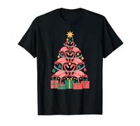 Flamingo Christmas Tree Stack with Gifts T-Shirt