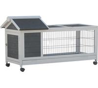 Flamingo Clapier Honey Rustic Gris - 115x56,5x64,5cm - Étanche à l'eau et résistant aux intempéries et au Vent - Porte avec verrou Coulissant