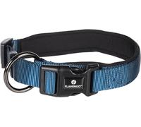 Flamingo Collier Abbi Bleu M 45-50cm 25mm - Réglable en continu et avec Boucle à clic - Anneau en métal pour Laisse et décharge de Traction pour réduire la Pression