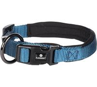 Flamingo Collier Abbi Bleu XXS 30-35cm 15mm - Réglable en continu et avec Boucle à clic - Anneau en métal pour Laisse et décharge de Traction pour réduire la Pression