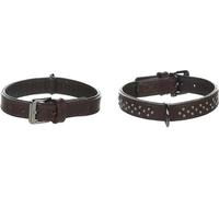 Flamingo Collier avec Clous pour Chien Denver Brun M/L - 36-45cm 30mm - Cuir huilé pour renforcement supplémentaire