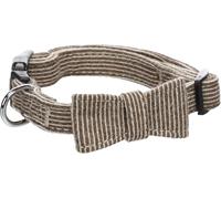 Flamingo Collier avec nœud détachable pour Chiens Herbert - Brun Clair - Taille XS 25-40 cm, 15 mm - Idéal pour Chihuahua, Yorkshire Terrier, Spitz Nain & Papillon