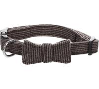 Flamingo Collier avec nœud détachable pour Chiens Herbert - Brun Foncé - Taille S 30-45 cm, 15 mm - Idéal pour Shih Tzu, Caniche Nain, Épagneul Japonais, Fox Terrier et Boston Terrier