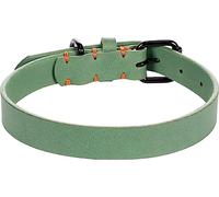 Flamingo Collier de Chien Vert - 43-53 cm L - Ajustable -Cuir de qualité - Anti Traction - très Confortable pour Votre Chien