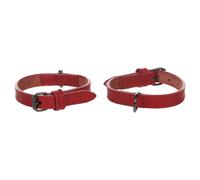 Flamingo Collier Denver Rouge Cuir de Buffle pour Chiens Brillant Boucle