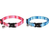 Flamingo Collier pour Chat Alfry Rouge ou Bleu - Taille 20-35cm x 10mm x 1mm - Réglable, Élégant et Confortable - Idéal pour Tonkinese, Bombay, Persan & Siamois