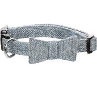Flamingo Collier pour Chien avec Nœud Nelson Bleu - Taille XS 25-40cm 15mm - Réglable en Nylon avec Fermeture Clip - Noeud détachable | Élégant, Solide et Confortable