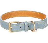 Flamingo Collier pour Chien Virginia Bleu Clair L 43-53cm 25mm - avec Un Anneau pour étiquette d'identification - Cousu pour Une Plus Grande résistance