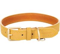 Flamingo Collier pour Chien Virginia Jaune L 43-53cm 25mm - avec Un Anneau pour étiquette d'identification - Cousu pour Une Plus Grande résistance