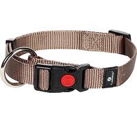 Flamingo Collier pour Chiens Ziggi - Taupe - Taille M 40-55 cm, 20 mm - Idéal pour Beagle, Border Collie, Springer Spaniel, Shar Pei et Schnauzer