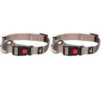 FLAMINGO Collier pour Chiens Ziggi - Taupe - Taille M 40-55 cm, 20 mm - Idéal pour Beagle, Border Collie, Springer Spaniel, Shar Pei et Schnauzer (Lot de 2)
