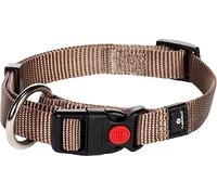 Flamingo Collier pour Chiens Ziggi - Taupe - Taille S 30-45 cm, 15 mm - Idéal pour Teckel, Shih Tzu, Cocker Anglais, Scottish Terrier et Carlin