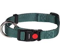 Flamingo Collier pour Chiens Ziggi - Vert Foncé - Taille S 30-45 cm, 15 mm - Idéal pour Beagle, Cairn Terrier, Basenji, Welsh Corgi et Kooikerhondje