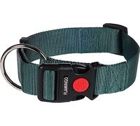 Flamingo Collier pour Chiens Ziggi - Vert Foncé - Taille XL 55-75 cm, 40 mm - Idéal pour Chien-Loup Tchécoslovaque, Broholmer, Berger Yougoslave, Tervuren et Léonberg