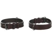Flamingo Collier rembourré Large pour Chien Denver Brun M - 38-47cm 35mm - Cuir huilé Cousu pour renforcement supplémentaire