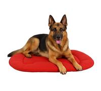 FLAMINGO Coussin Chien - Coussin Chat - 97x61x3cm - idéal pour Labrador Retriever, Golden Retriever, Berger Allemand, Rottweiler & Dobermann Coussin Firenze Ovale Rouge