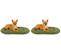 FLAMINGO Coussin pour Chien Firenze Fin Ovale Vert - 45x33x3cm - Idéal pour Chihuahua, Yorkshire Terrier, Spitz Nain, Caniche Toy & Bichon Maltais (Lot de 2)