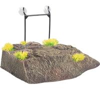 Flamingo Décoration Como Brun Île Plante Angle pour Tortue L - 32,5x24x8cm - s'adapte au Niveau d'eau