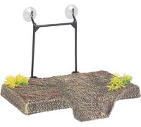 Flamingo Décoration Como Brun Île Plante Rectangle pour Tortue S - 24,5x14,5x6cm - s'adapte au Niveau d'eau