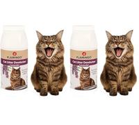 FLAMINGO Désodorisant de Litière pour Chat avec Parfum de Lavande - Neutralise Les Mauvaises Odeurs, Non Toxique et Sûr (Lot de 2)