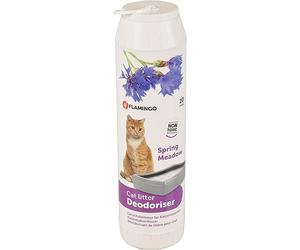 Flamingo Désodorisant Litière Chat Anti-Odeurs 750ml - Granulés Absorbeur - Désodorisant pour Litière à Chat Qui Absorbe Les Odeurs - Parfum Prairie de Printemps Blanc - Best Product!!