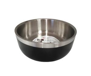 Flamingo ECUELLE pour LA Nourriture ET l'eau Lora Acier INOX Noir Rond 1150ML 17CM
