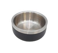 Flamingo ECUELLE pour LA Nourriture ET l'eau Lora Acier INOX Noir Rond 400ML 12,5CM