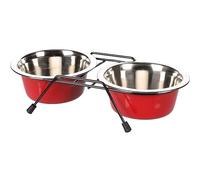 Flamingo ECUELLE pour LA Nourriture ET l'eau Set + Support Arjun Rouge/Noir 13CM 380ML