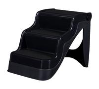 Flamingo Escalier pour Chien Fola Noir, Pliable, 3 Niveaux, À 50 KG, Plastique